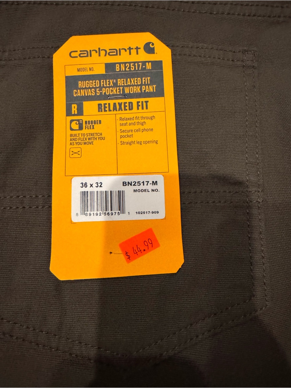 Carhartt Men's Canvas 5-Pocket Cargo Pants - Dark Brown